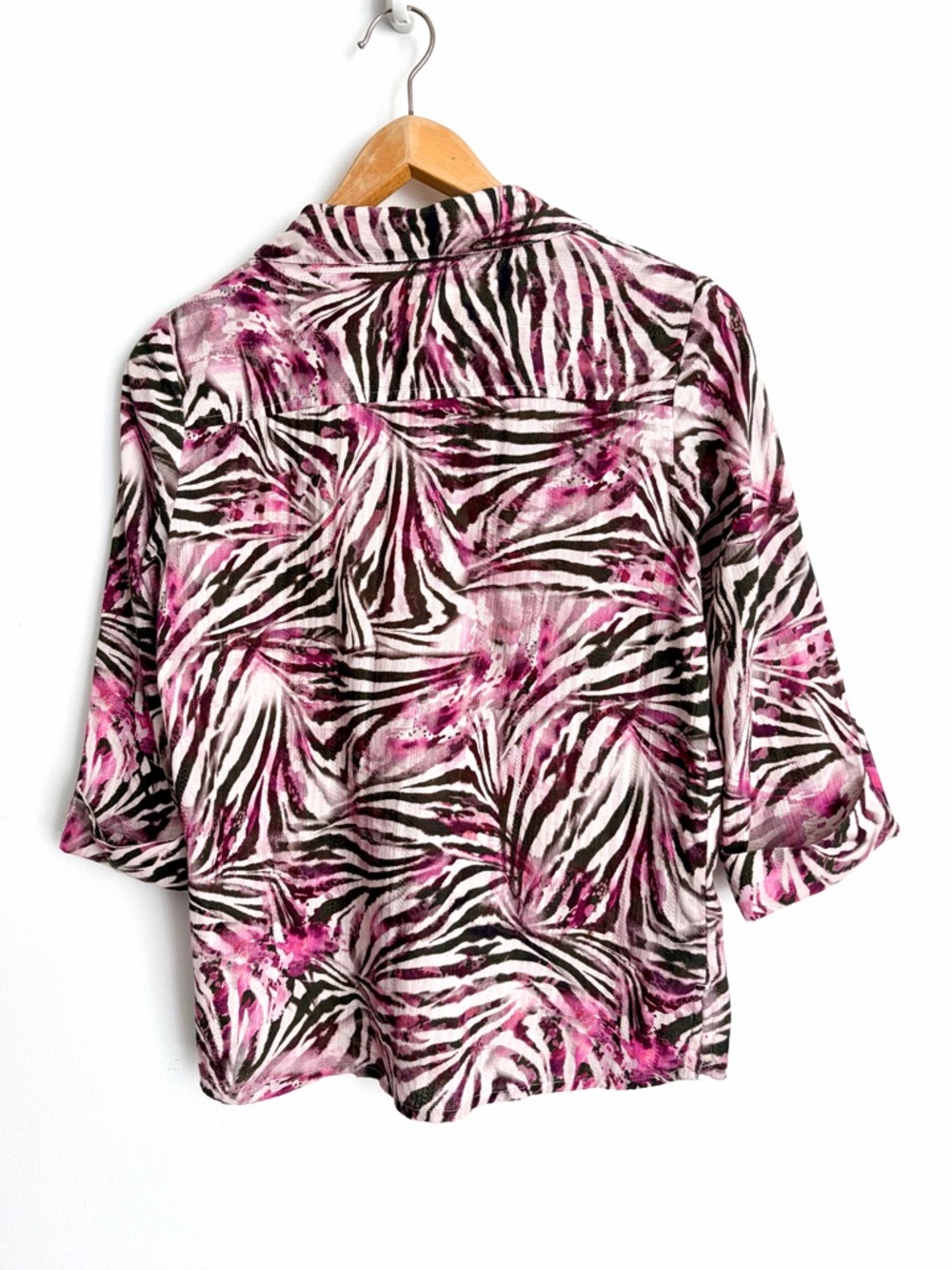 Y2K Animal Print - 100% Cotton - Button Up Blouse - M - Picture 2 of 7